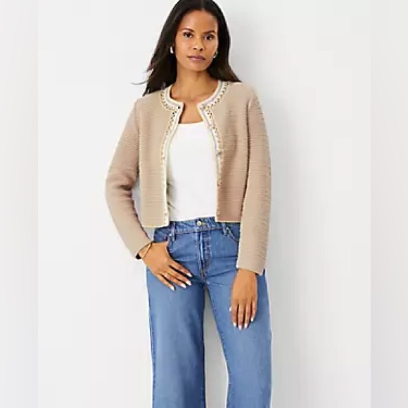 ANN TAYLOR crochet cardigan size L - Picture 11 of 12